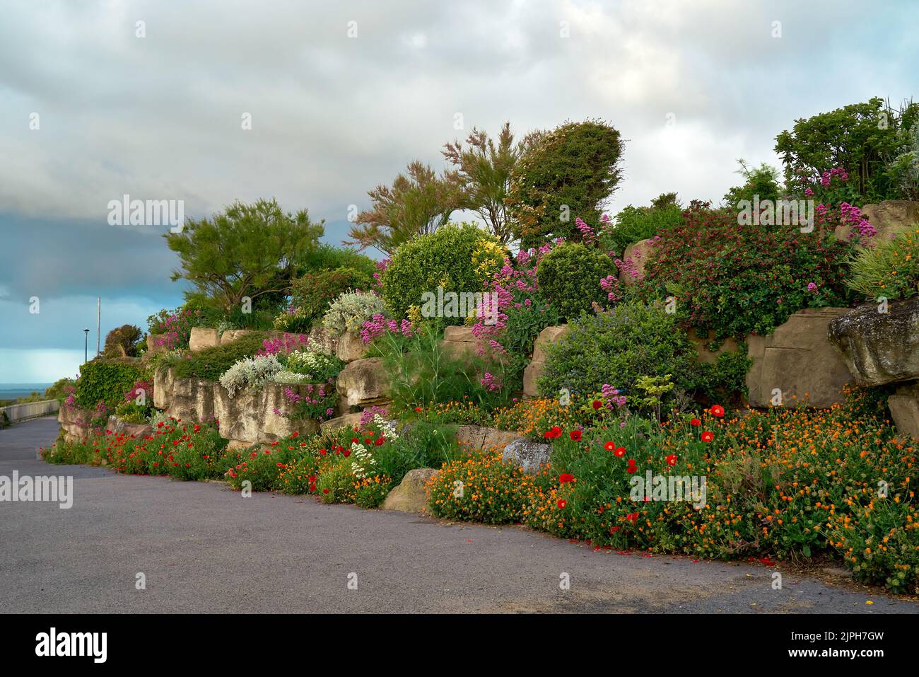 Splendidi giardini invernali nella zona East Cliff di Ramsgate a Thanet, Kent. Foto Stock