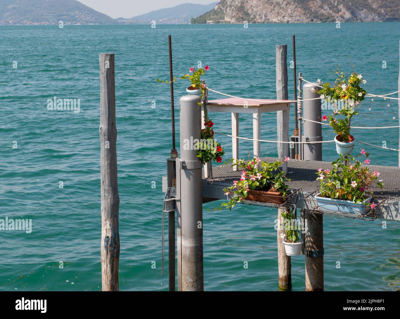 Ormeggio barche a Lovere Foto Stock
