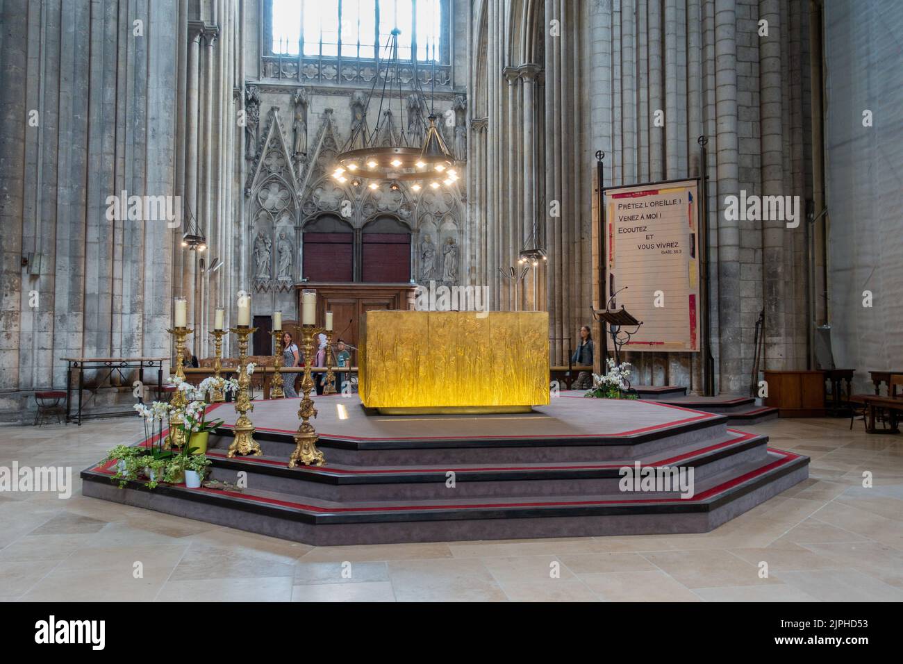 Immagine della Cattedrale Primaziale di Notre-Dame de Rouen, una chiesa importante nella Normandia francese Foto Stock