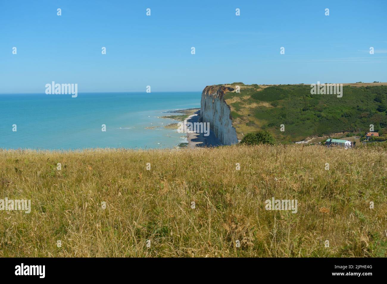 Vista panoramica sulla costa della Normandia Foto Stock