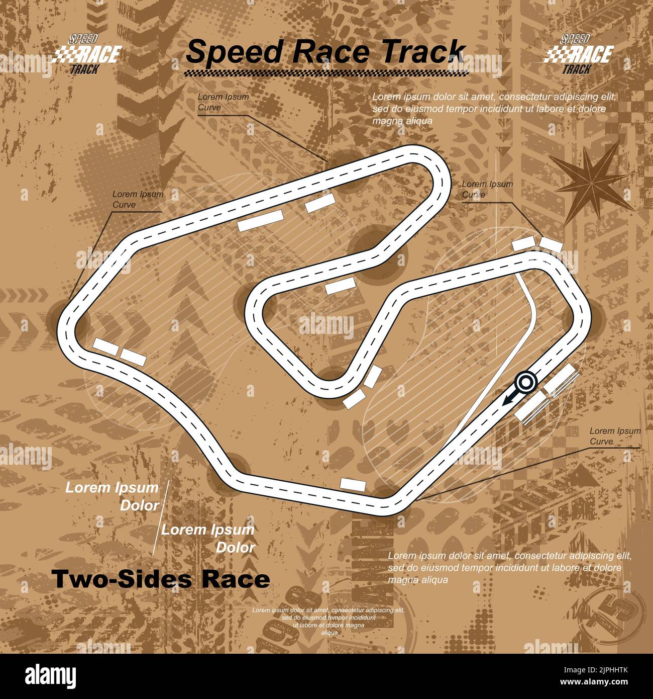 Pista di colore marrone chiaro Illustrazione Vettoriale