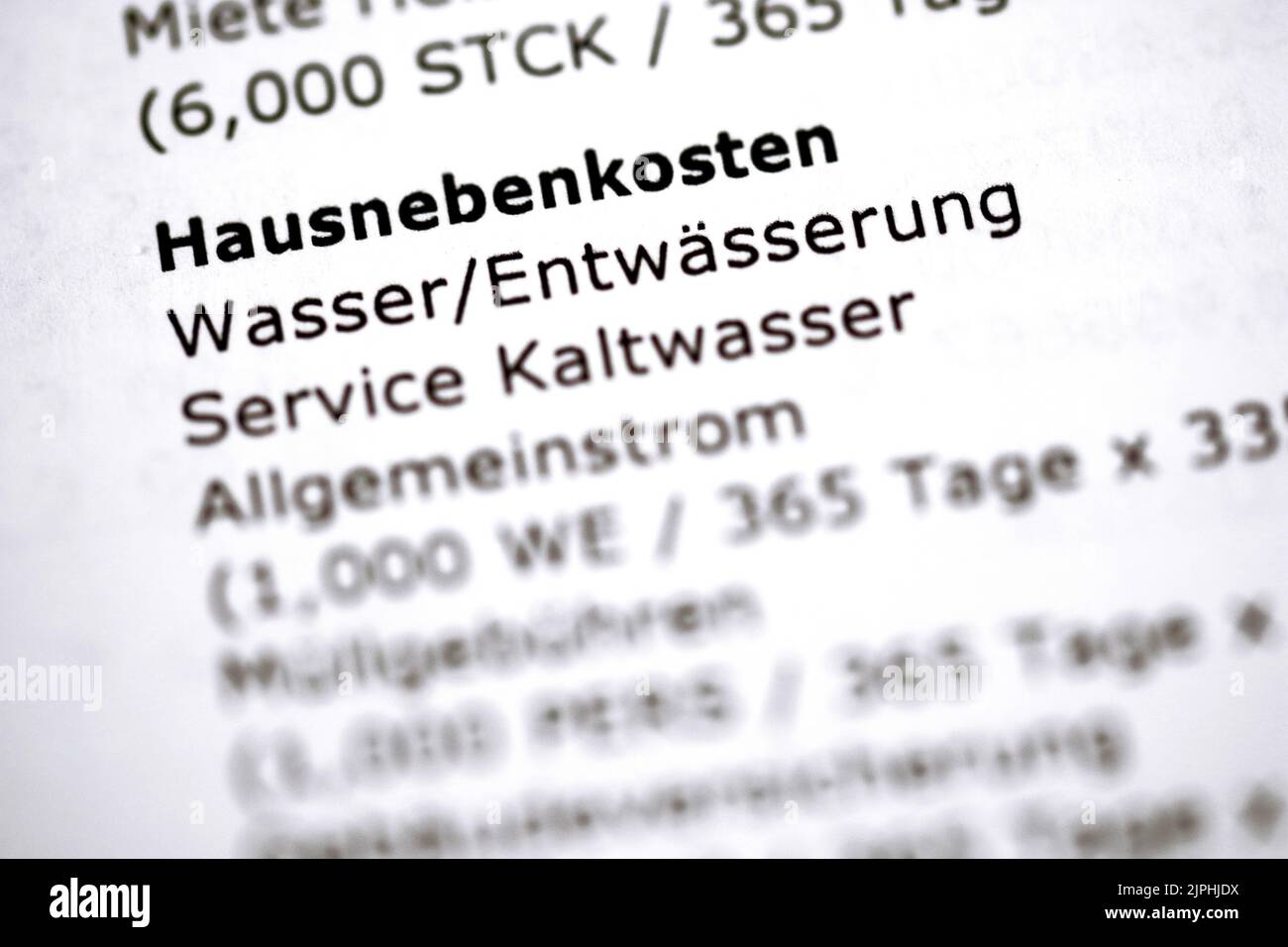 spese, spese libro paga, hausnebenkosten, carica, spese libro paga Foto Stock