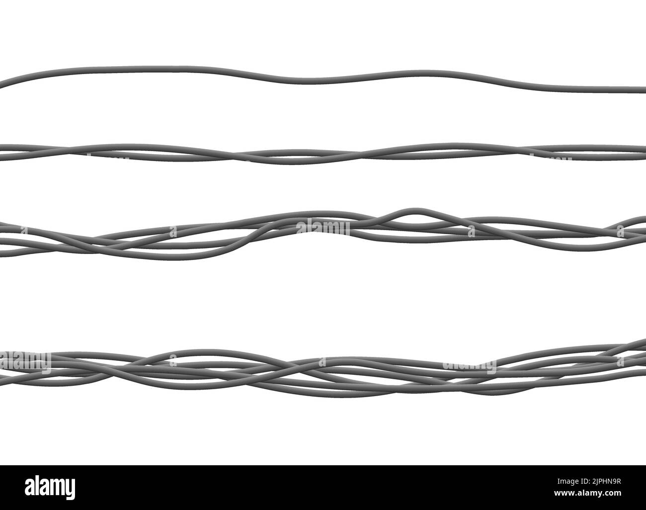 Cavi elettrici. Fili elettrici industriali realistici. Illustrazione vettoriale. Illustrazione Vettoriale