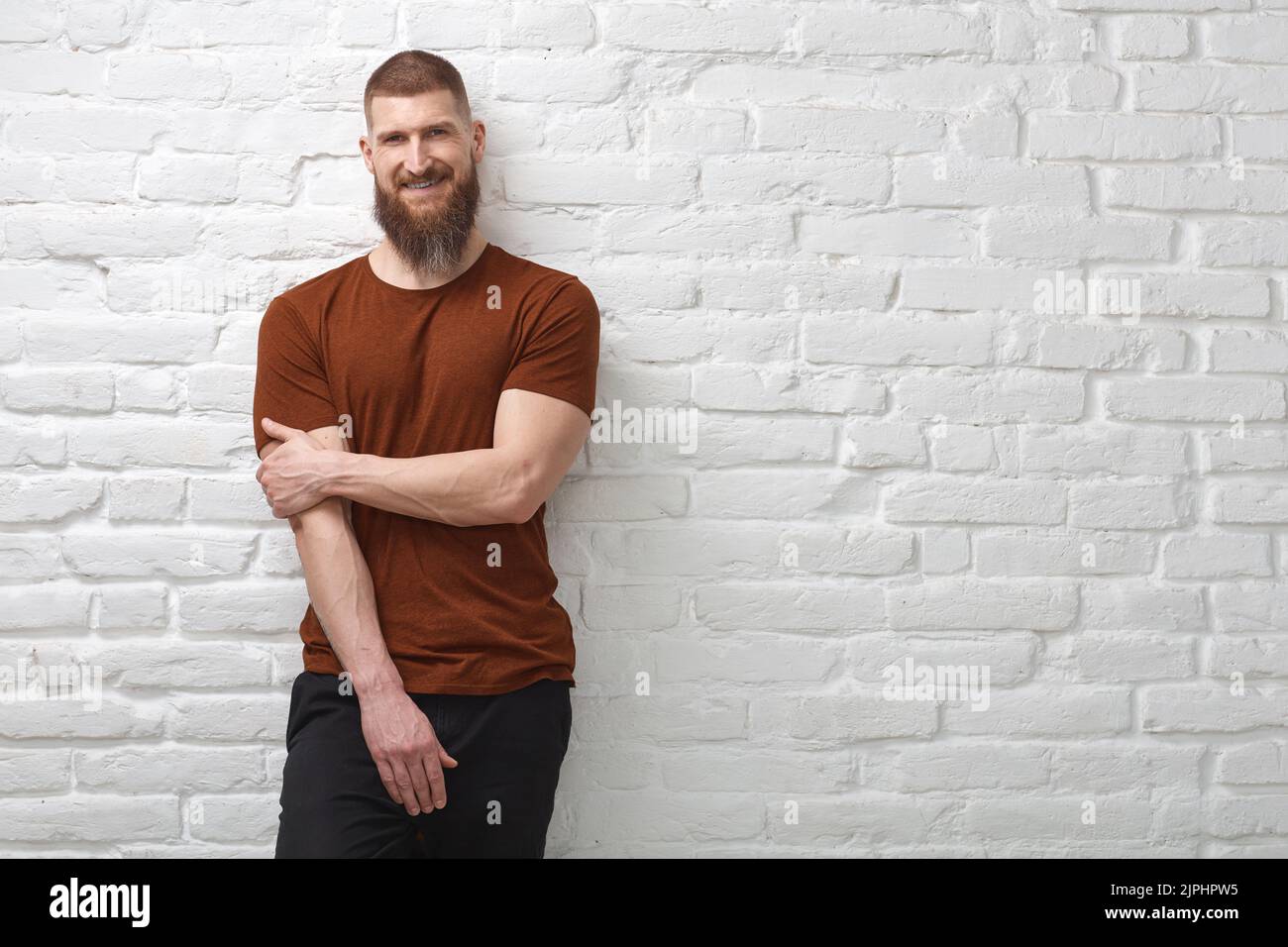 uomo, sorridente, ritratto, barbuto, ragazzo, uomini, sorriso, ritratti, beardeds Foto Stock