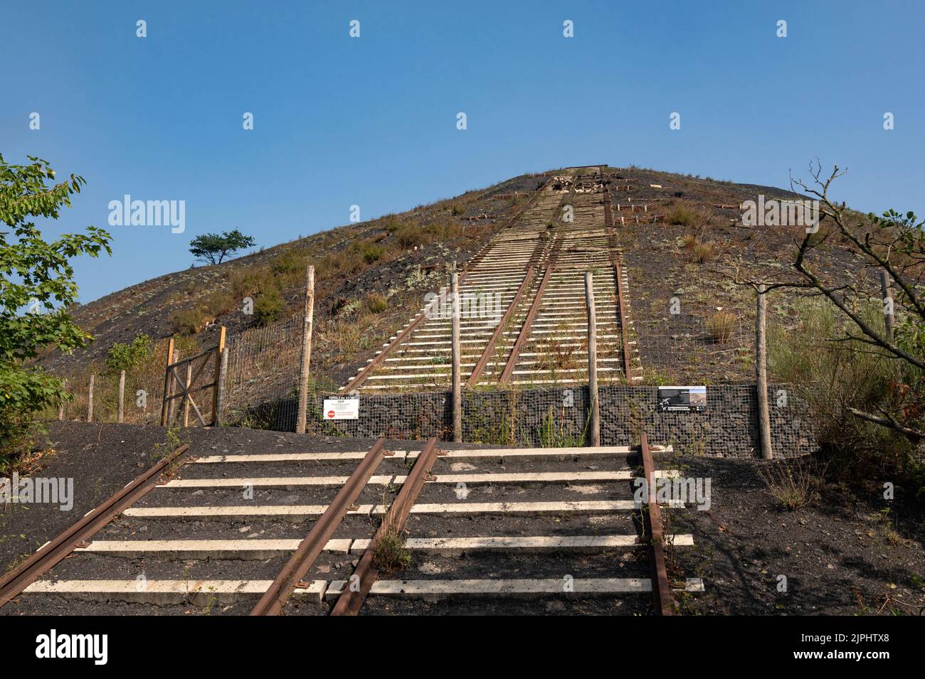 La linea di lode di Loos-en-Gohelle chiamato Terrils Jumeaux oggi è un popolare belvedere e luogo di escursioni, Francia Foto Stock