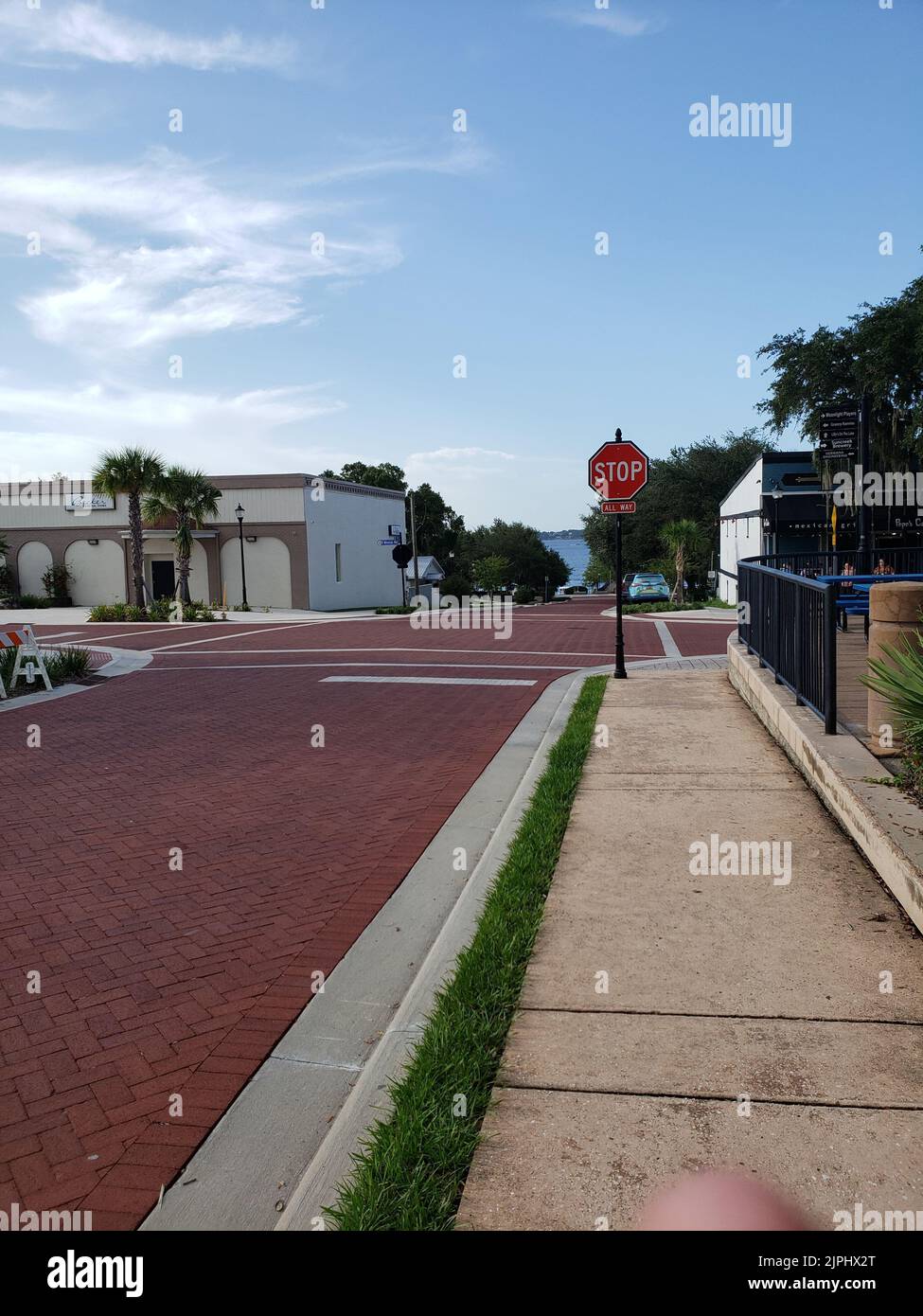 Vista del centro di Clermont, Florida in estate Foto Stock