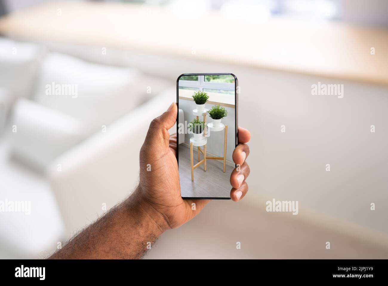 App Virtual AR Mobile Phone. Mobili per realtà aumentata Foto Stock