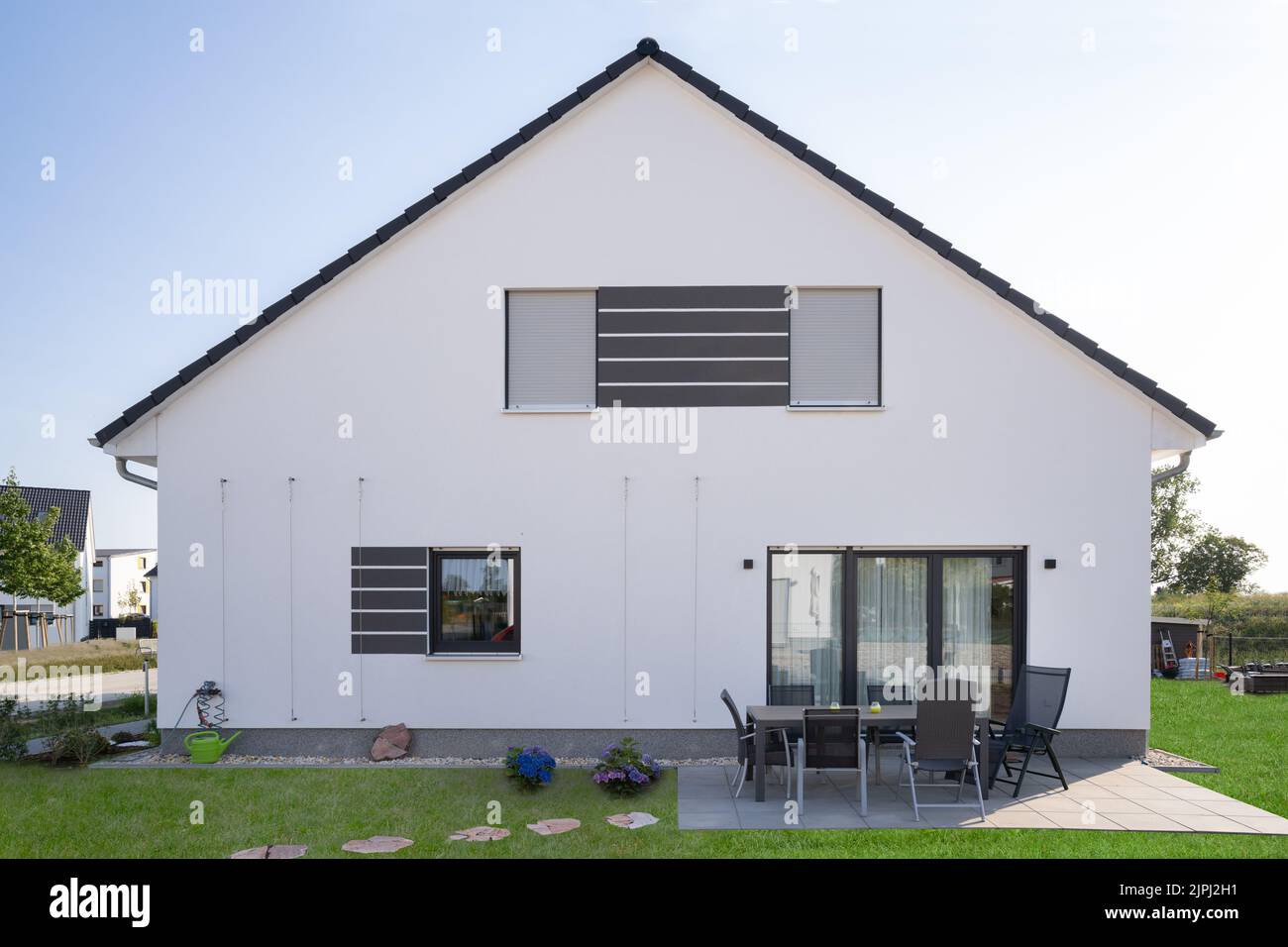 Facciata moderna della casa classica. Private Dream Estate Foto Stock