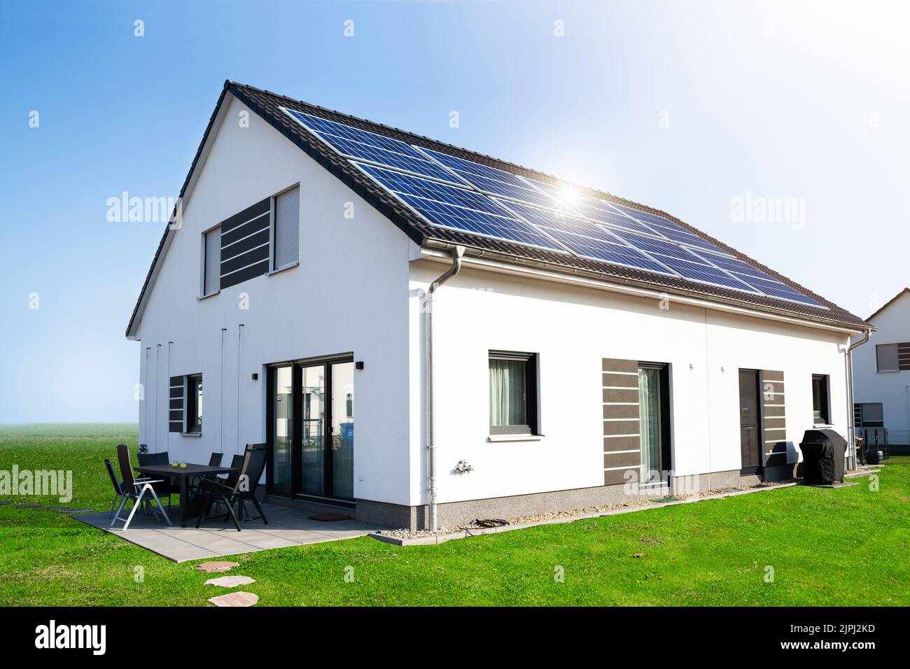 Facciata moderna della casa classica. Private Dream Estate Foto Stock