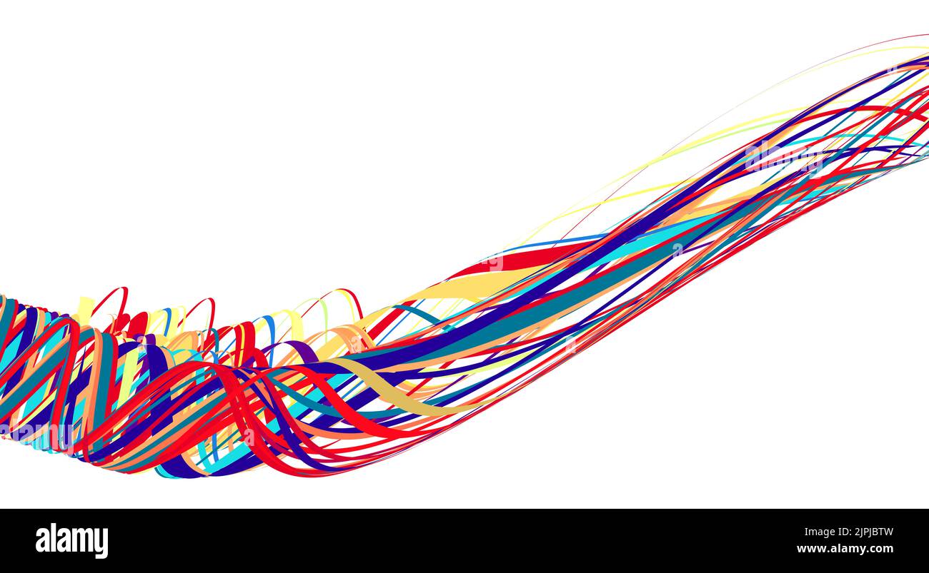 Astratta onda colorata su sfondo bianco. Motivo grafico Foto Stock