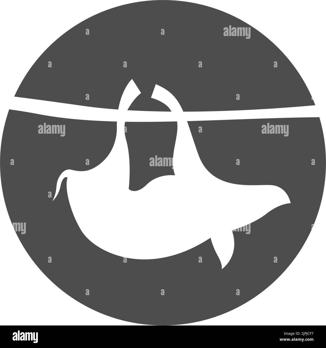 Un'icona di maiale grigio isolata su uno sfondo bianco Illustrazione Vettoriale