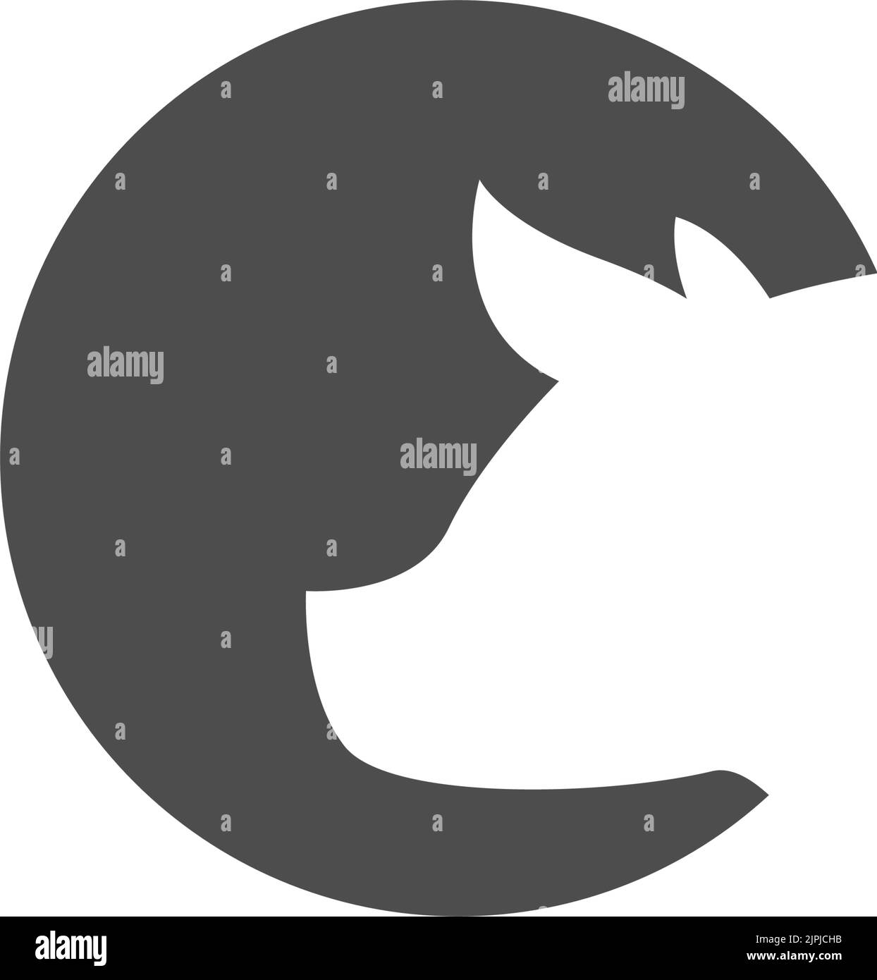 Un'icona di maiale grigio isolata su uno sfondo bianco Illustrazione Vettoriale