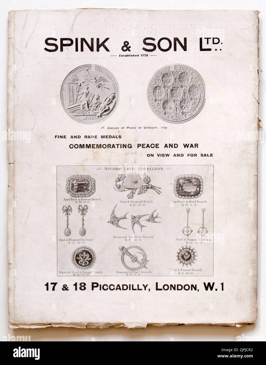 Pubblicità per Spink and Son Antique Dealers nella rivista Connoisseur Foto Stock