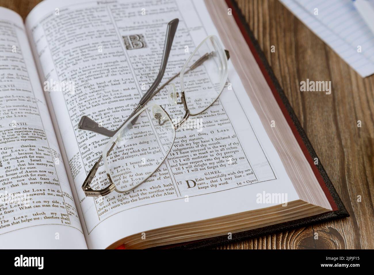 lettura, bicchieri, bibbia, bibbia santa, bibelstudien, leggere, leggere un libro, leggere qualcosa, leggere, occhiali, occhiali, occhiali, bibbie Foto Stock