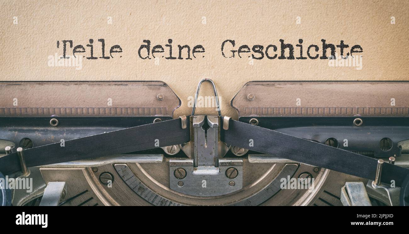 teile deine geschichte, autobiografia Foto Stock