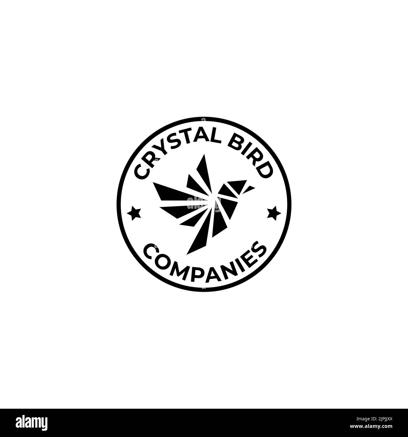 Un logo creativo con testo "Crystal Bird Companies" su sfondo bianco Illustrazione Vettoriale