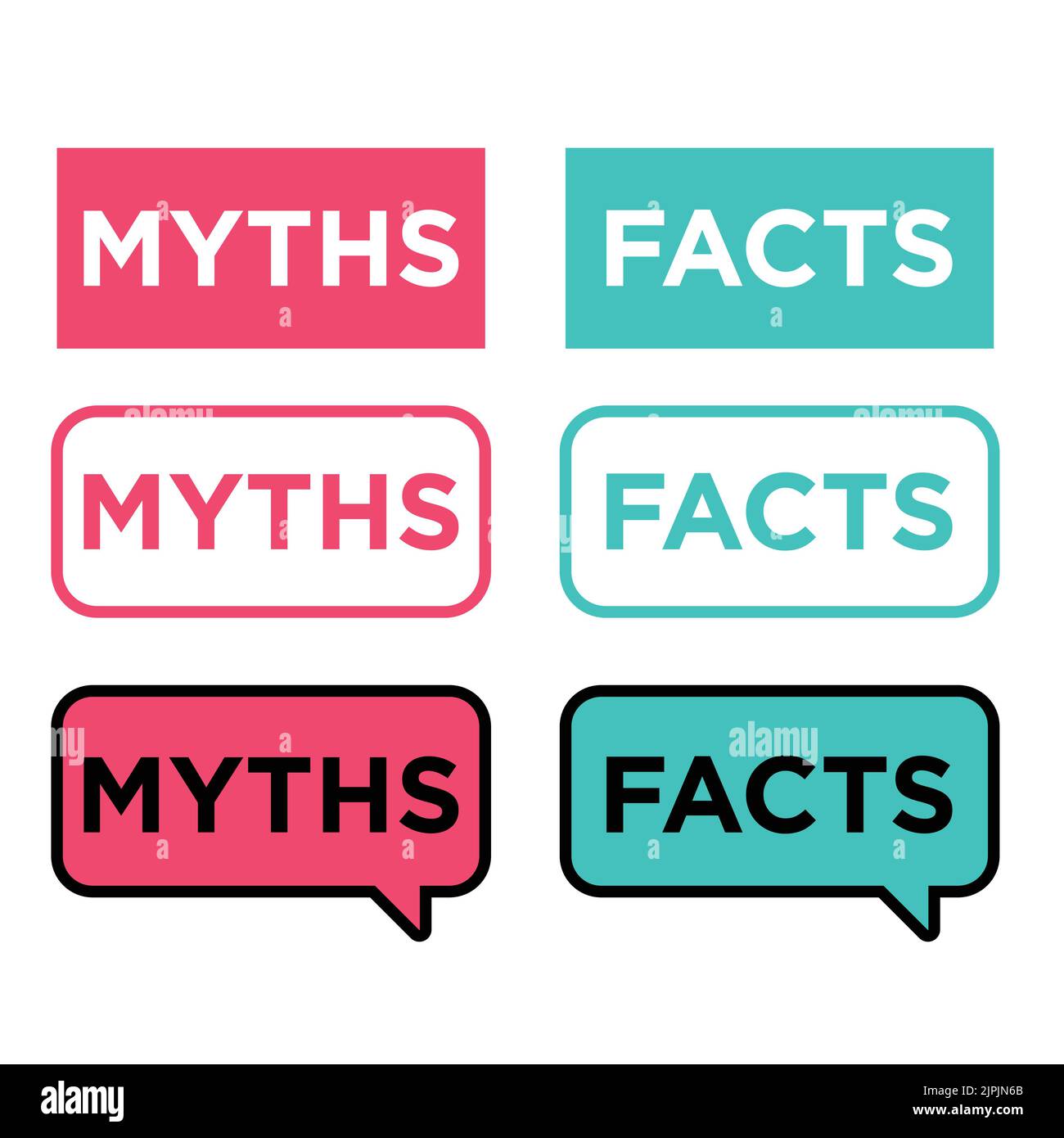Icone di mito e fatto. Illustrazione Vettoriale