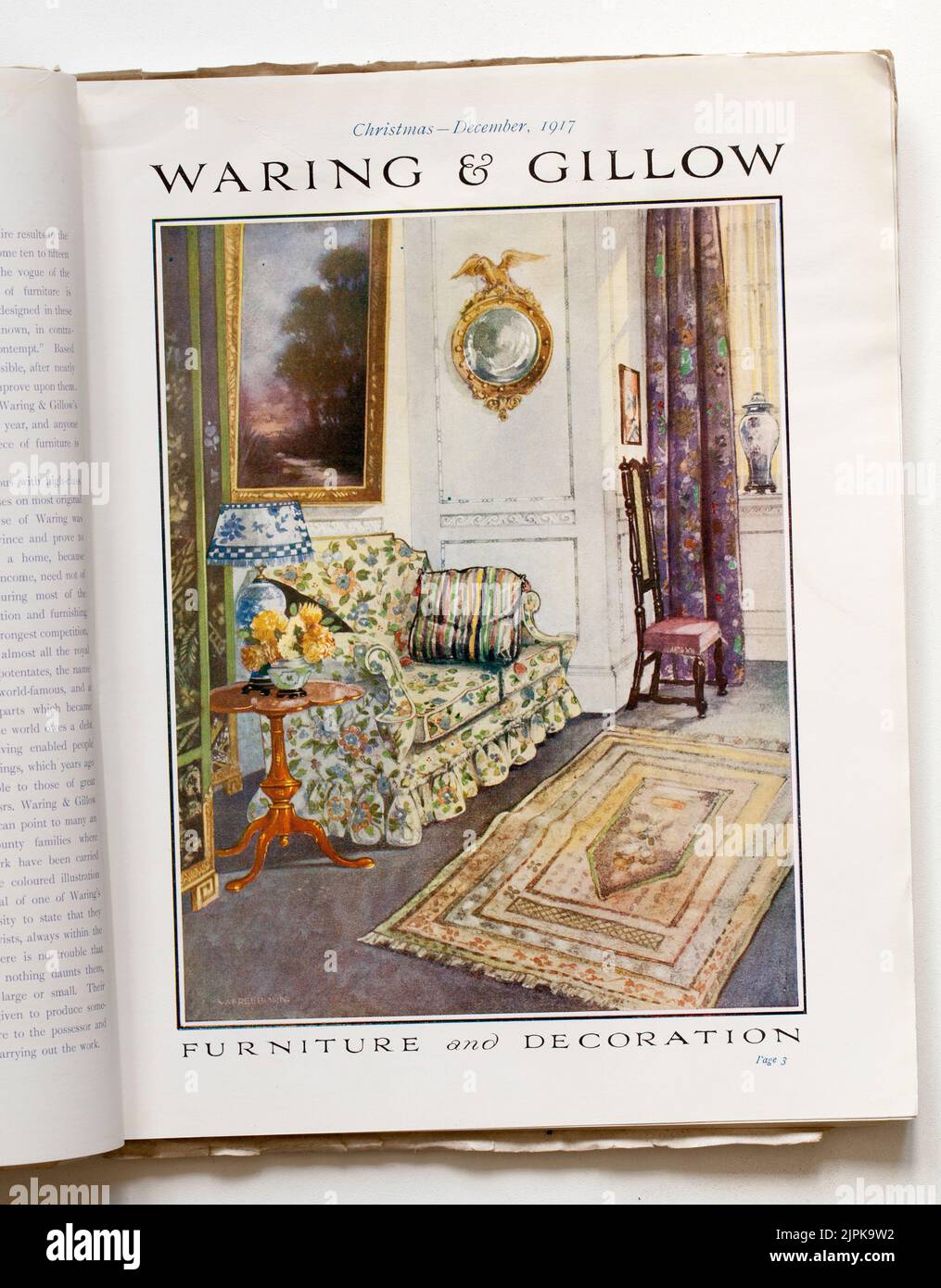 Waring e Gillow Pubblicità nel Connoisseur Antiques Magazine Foto Stock