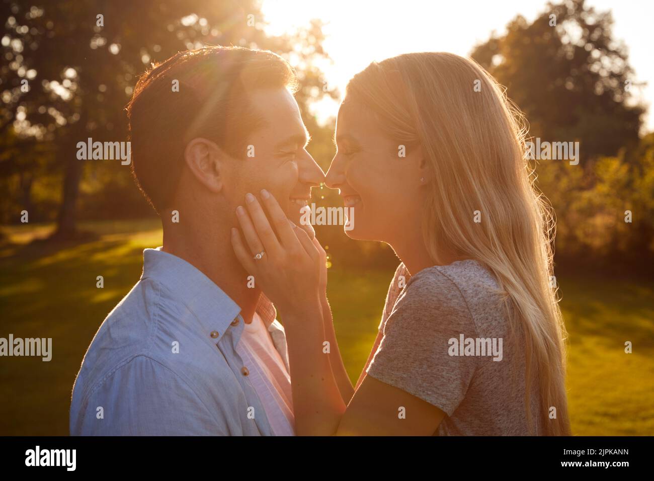 coppia, felice, amorevole, sera, coppie, happies, romanticismo Foto Stock