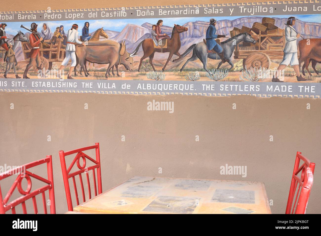 Parete di un ristorante chiuso in New Mexico Foto Stock