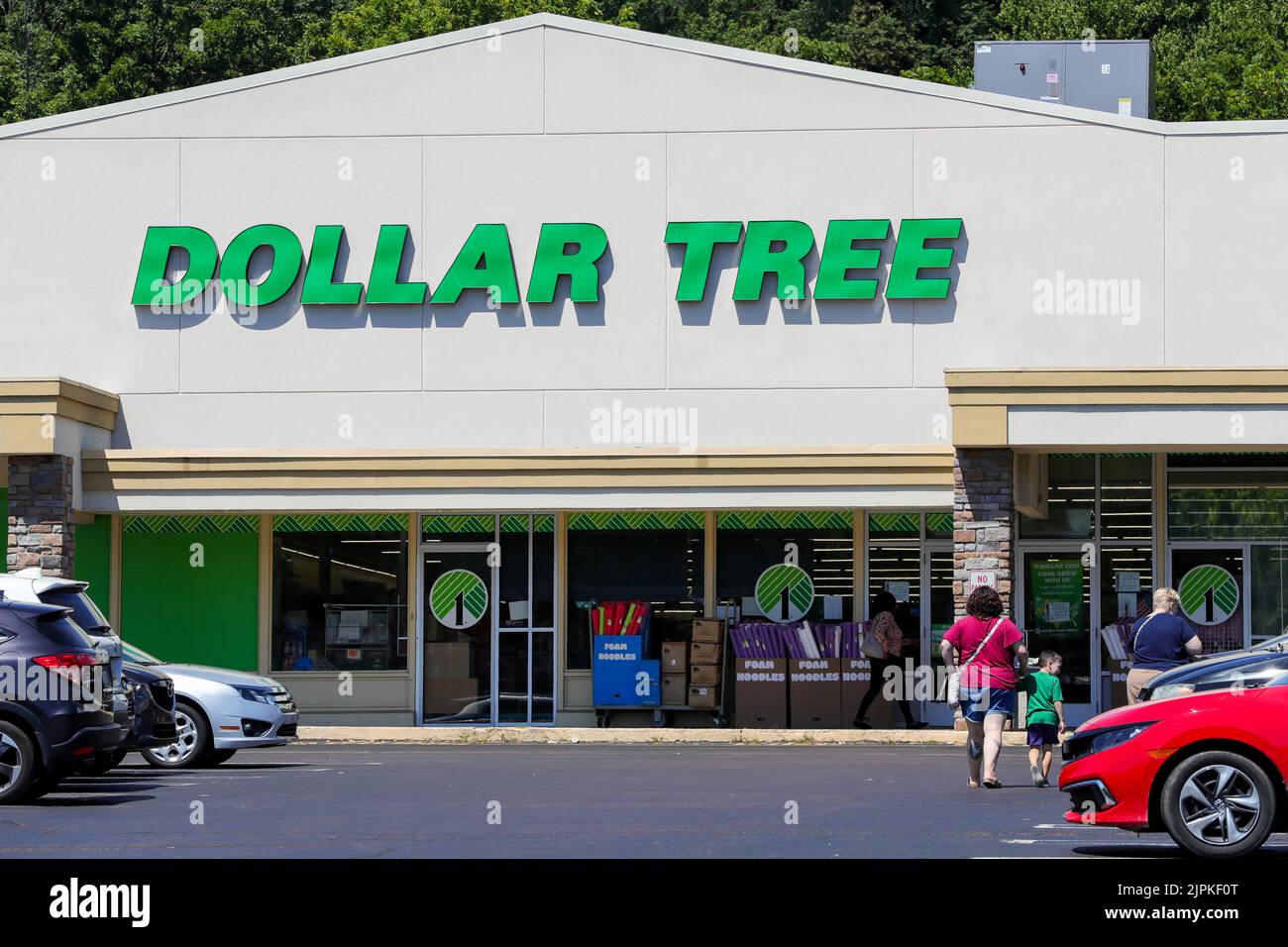 Bloomsburg, Stati Uniti. 18th ago, 2022. Una vista esterna di un negozio Dollar Tree vicino a Bloomsburg. Credit: SOPA Images Limited/Alamy Live News Foto Stock