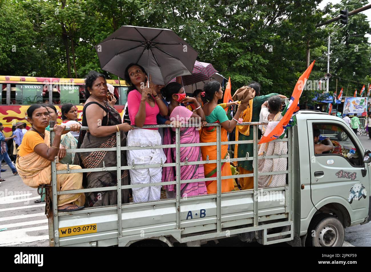 Kolkata, Bengala occidentale, India - 21st luglio 2022 : All India Trinamool Congress Party, AITC o TMC, a Ekushe luglio, Shadd Dibas, Martyrs Day Rally. Foto Stock