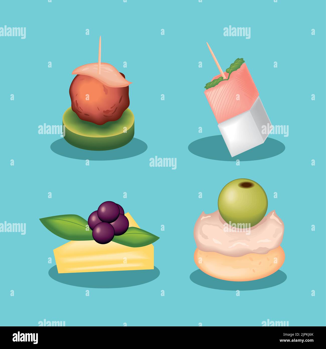 Antipasti gourmet Immagini Vettoriali Stock - Alamy