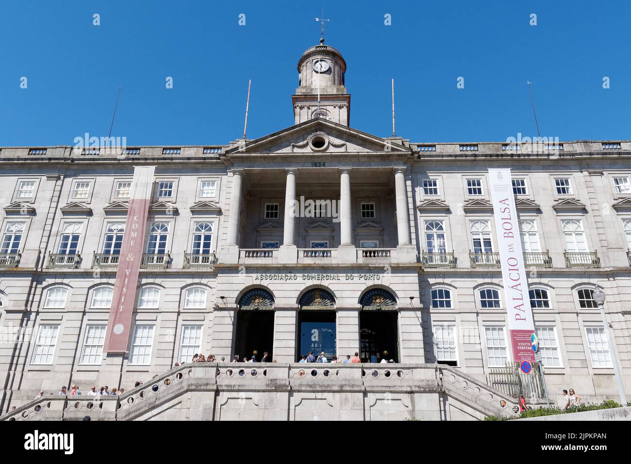 Bolsa Palace facciata, una vecchia borsa valori. Porto, Portogallo. Foto Stock