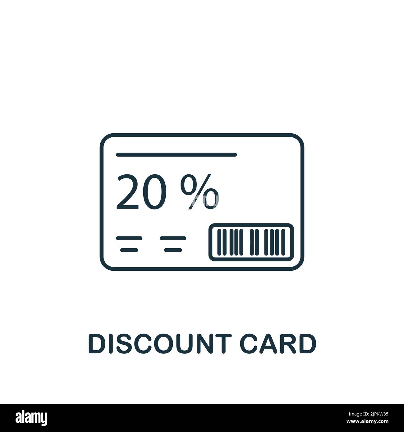 Icona carta sconti. Linea linea semplice icona Online Store per modelli, web design e infografiche Illustrazione Vettoriale