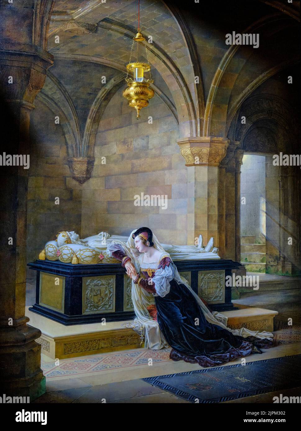 Francia, Loir-et-Cher, Blois, Blois Castello, San Valentino di Milano alla tomba di suo marito Luigi di Orléans Foto Stock