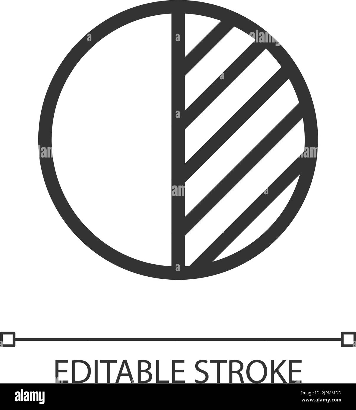 Icona dell'interfaccia utente lineare perfetta per pixel di contrasto Illustrazione Vettoriale