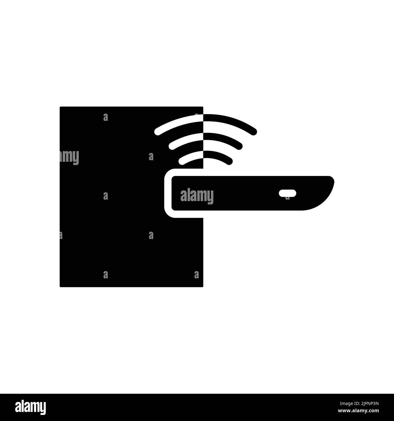 Icona porta automatica. Icona relativa alla tecnologia. Dispositivo intelligente. Stile icona glifo, solido. Design semplice modificabile Illustrazione Vettoriale