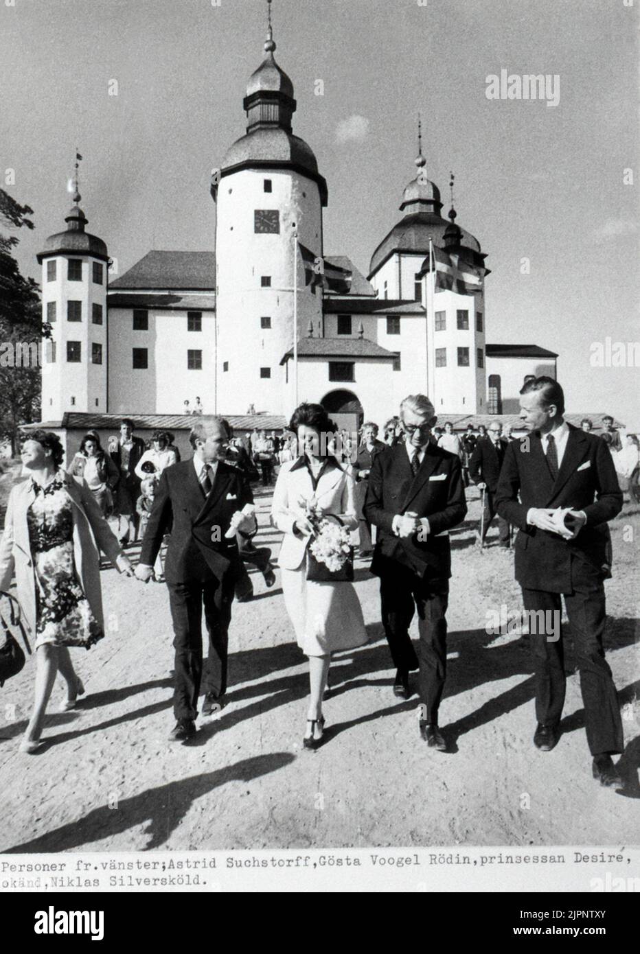 Läckö, tra cui la principessa Desirée e Niclas Silversköld. Läckö, bl.a. prinsessan Desirée och Niclas Silversköld. Foto Stock