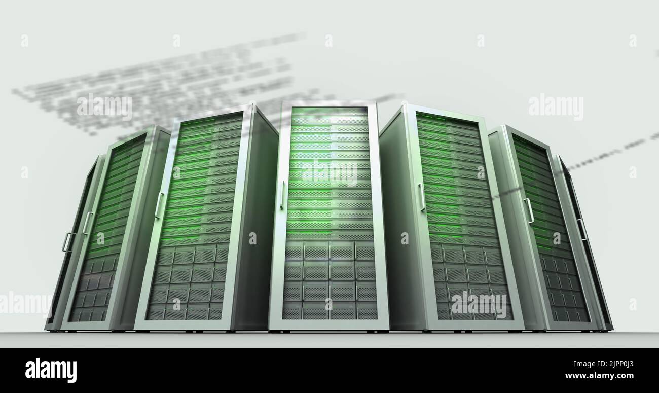 Immagine dell'elaborazione dei dati su server di computer Foto Stock