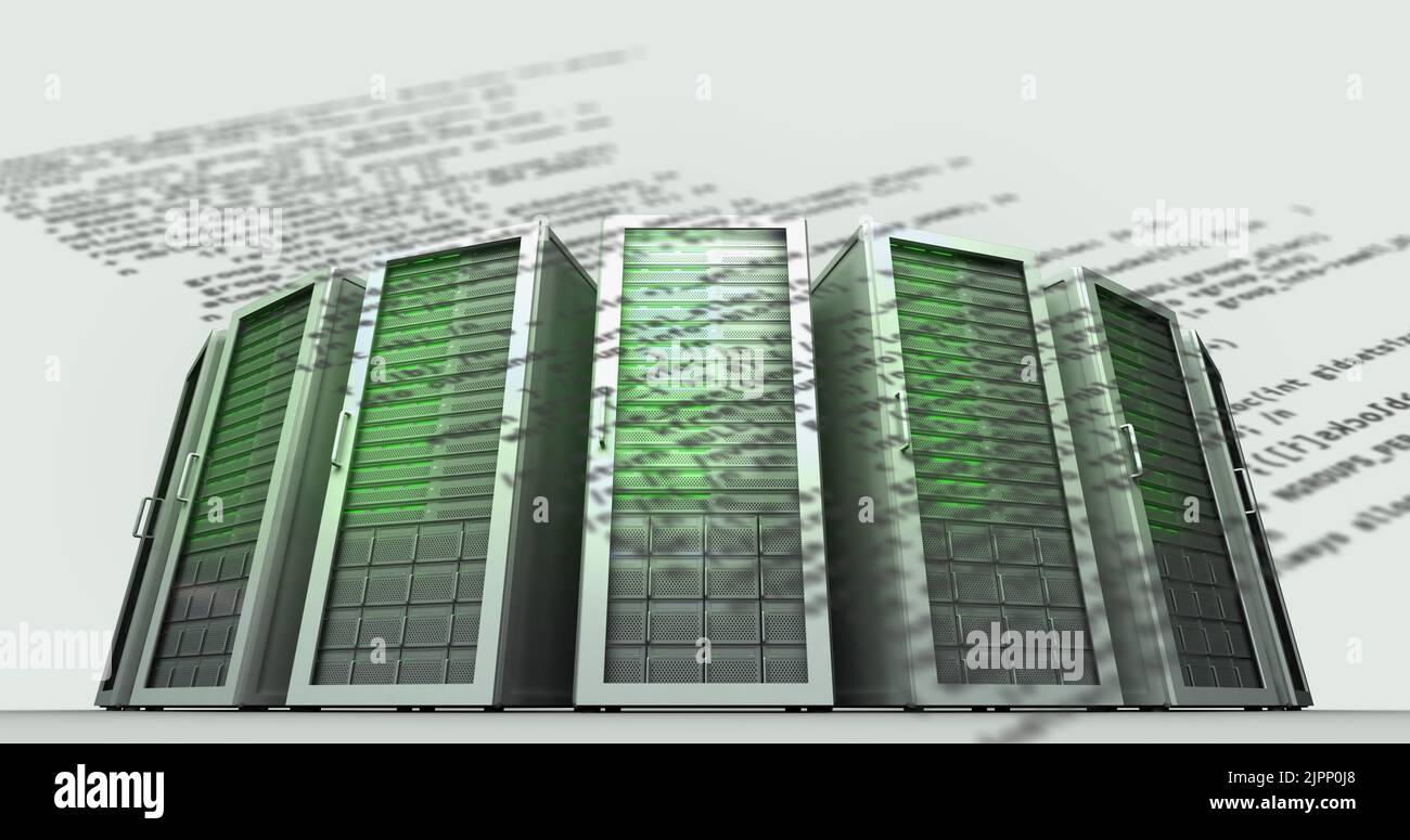 Immagine dell'elaborazione dei dati su server di computer Foto Stock