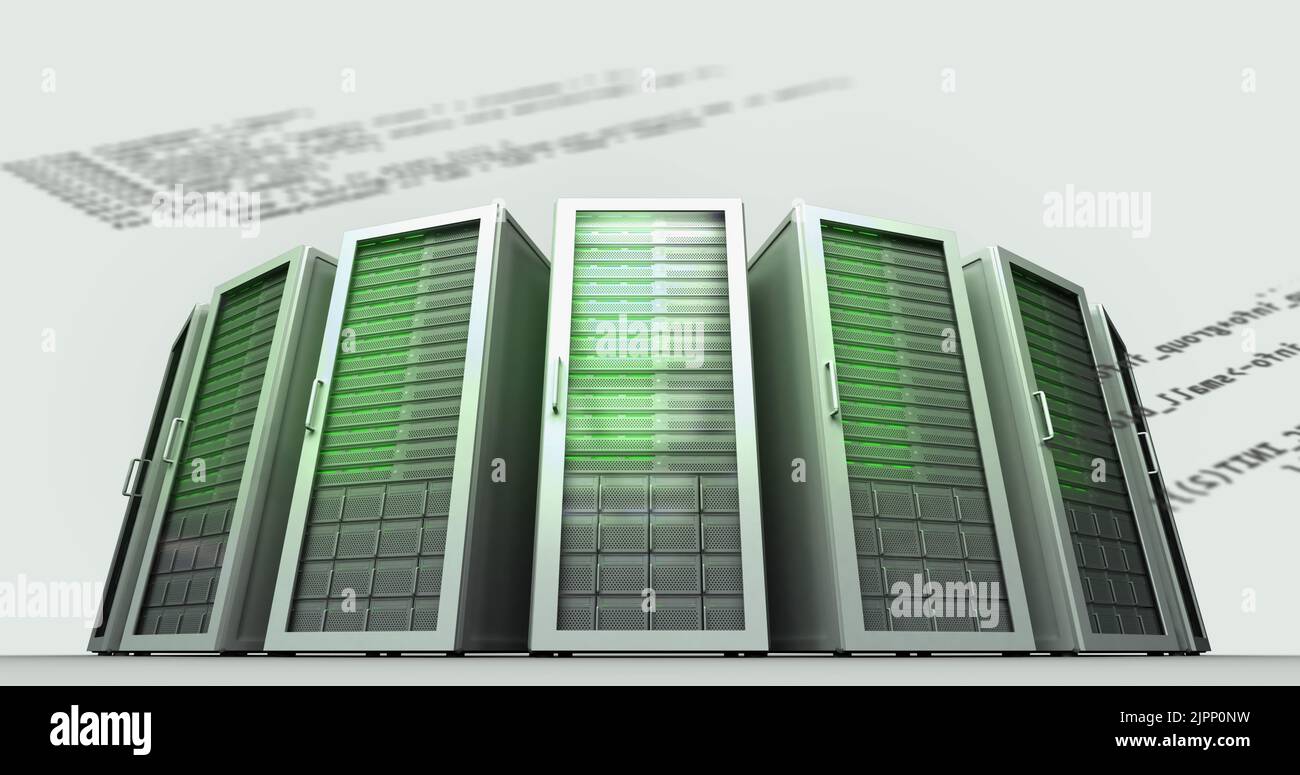 Immagine dell'elaborazione dei dati su server di computer Foto Stock
