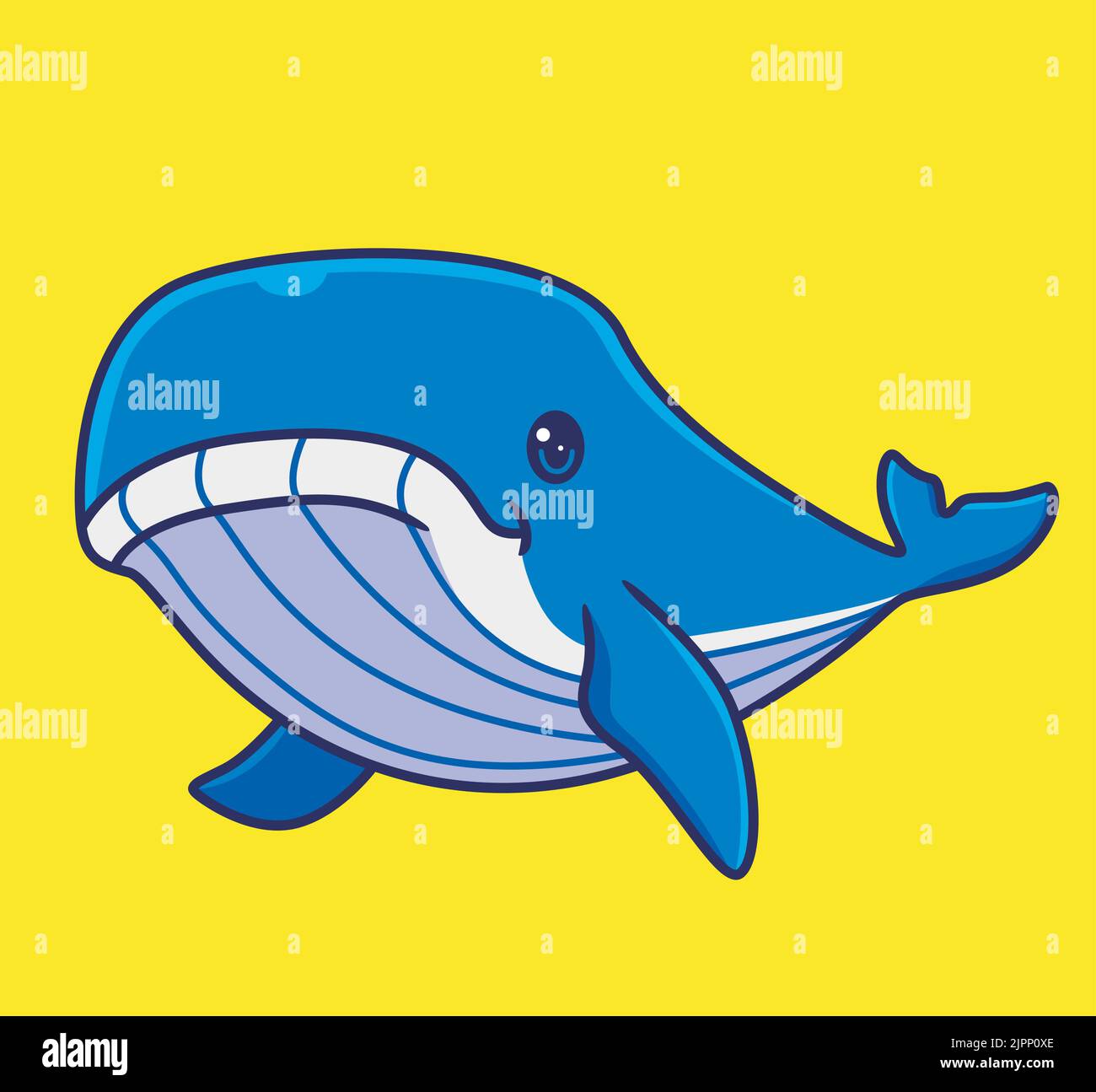 dolce balena blu relax. isolato cartone animato animale illustrazione. Adesivo piatto icona Design Premium Logo Vector. Personaggio mascotte Illustrazione Vettoriale