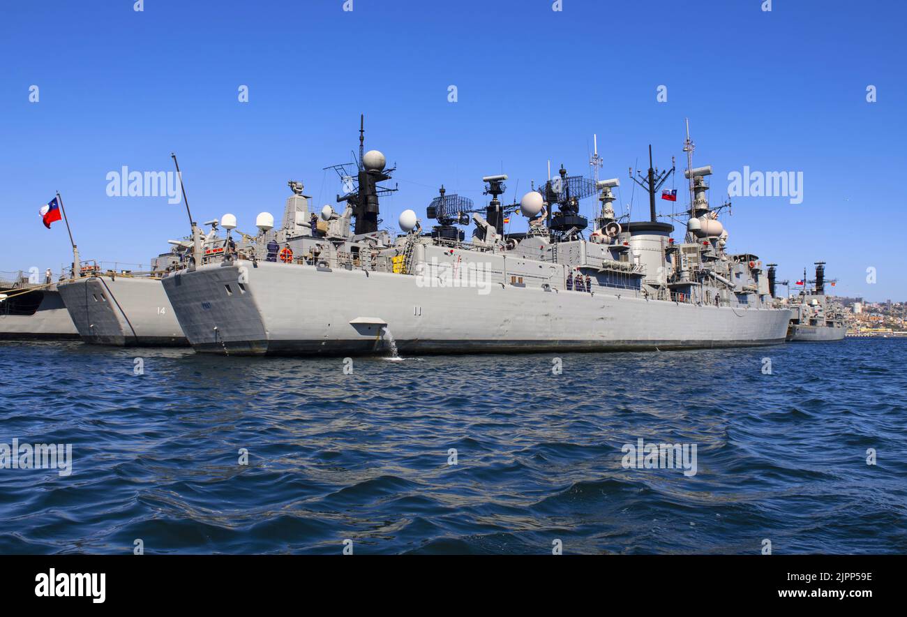 La marina cilena a Valparaíso Foto Stock