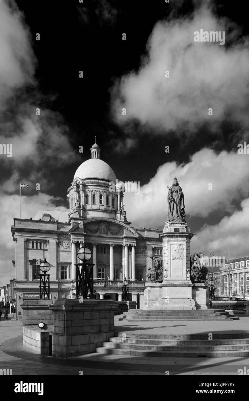 Hull City Hall, Queen Victoria Square, Kingston-upon-Hull, East Riding of Yorkshire, Humberside, Inghilterra, Regno Unito Foto Stock