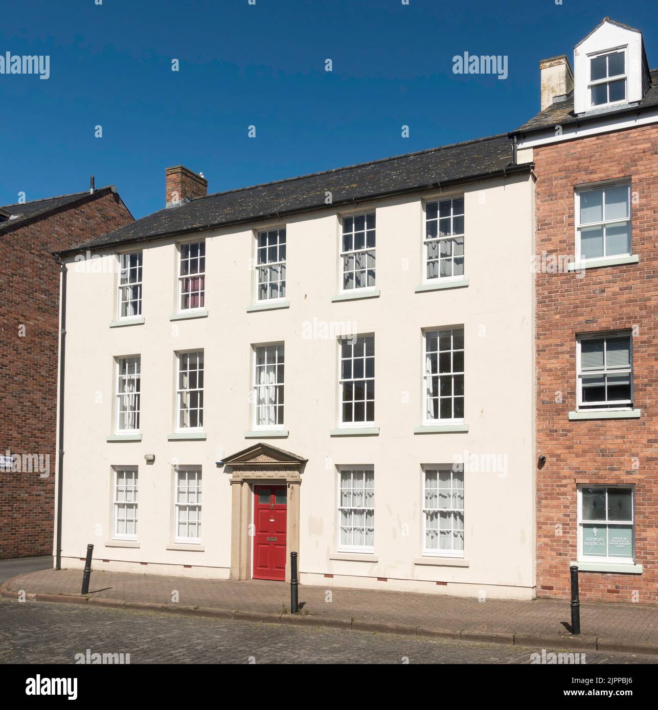 1 Spinners Yard, una tradizionale casa cittadina a Carlisle, Cumbria, Inghilterra, Regno Unito Foto Stock