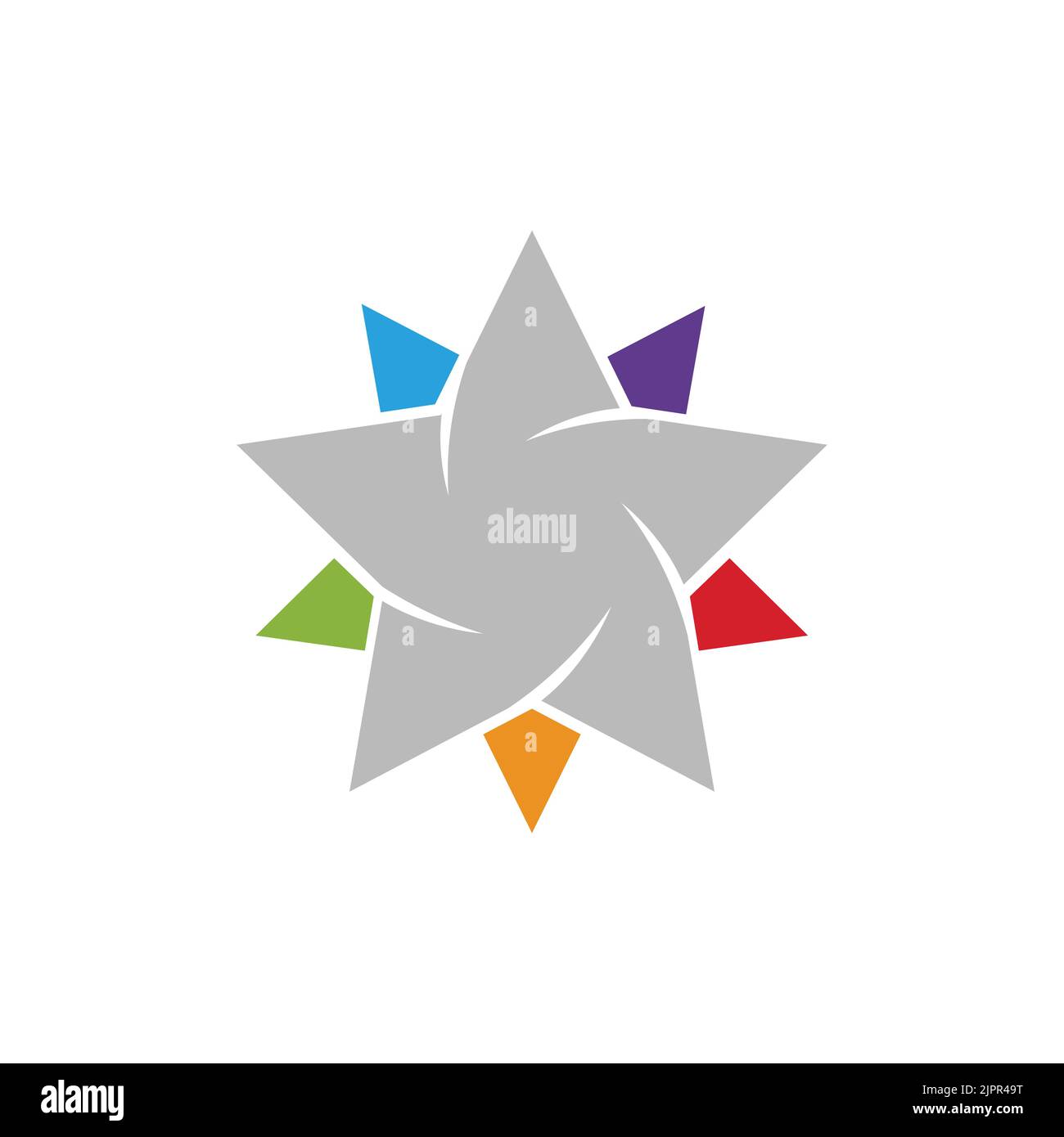 logo con stemma a stella, stemma a stella, vettore di icone Illustrazione Vettoriale