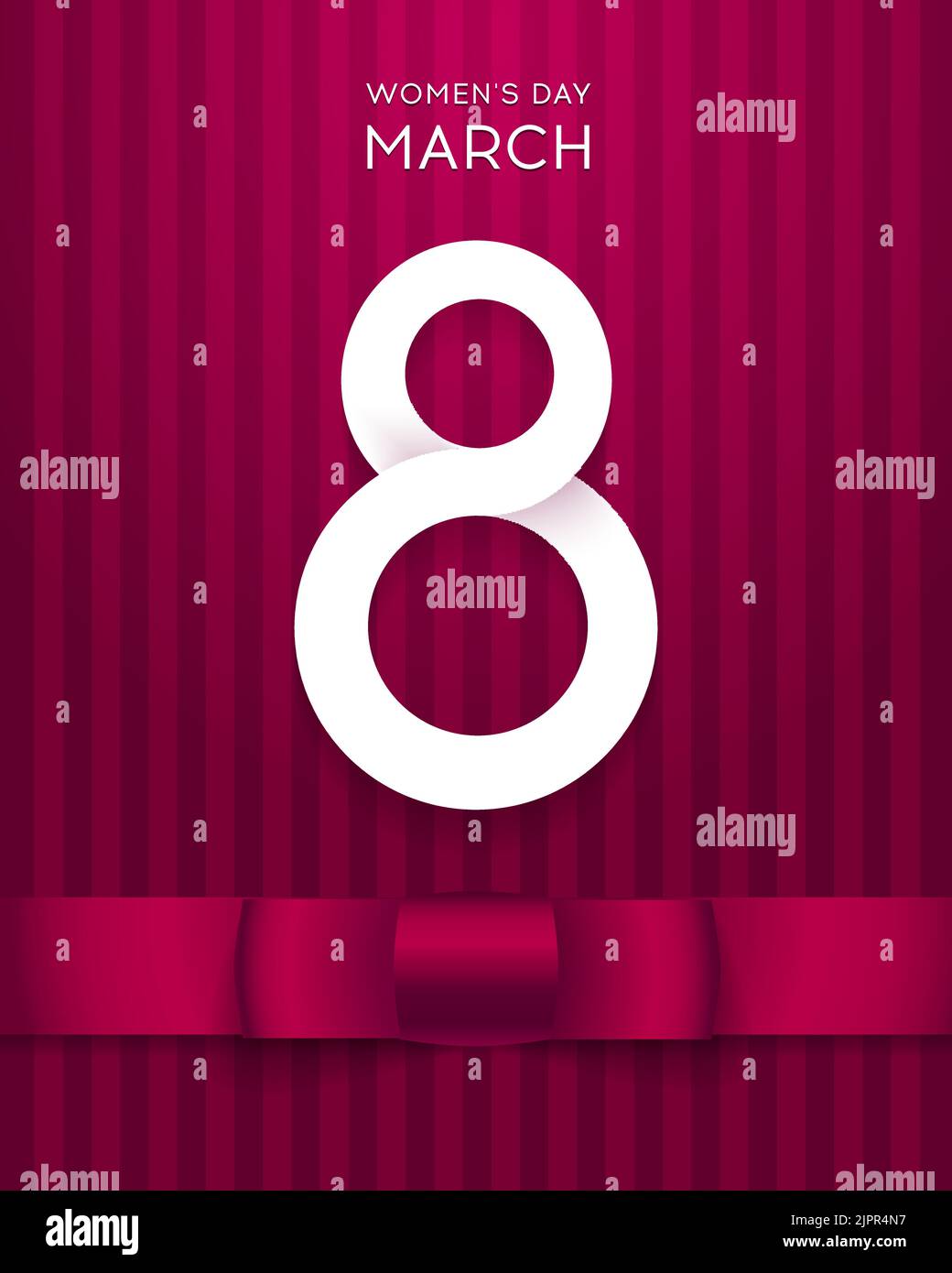 8 marzo, Giornata internazionale della donna. Buon biglietto di auguri per la Festa della Donna con elementi bellissimi. Illustrazione vettoriale Illustrazione Vettoriale