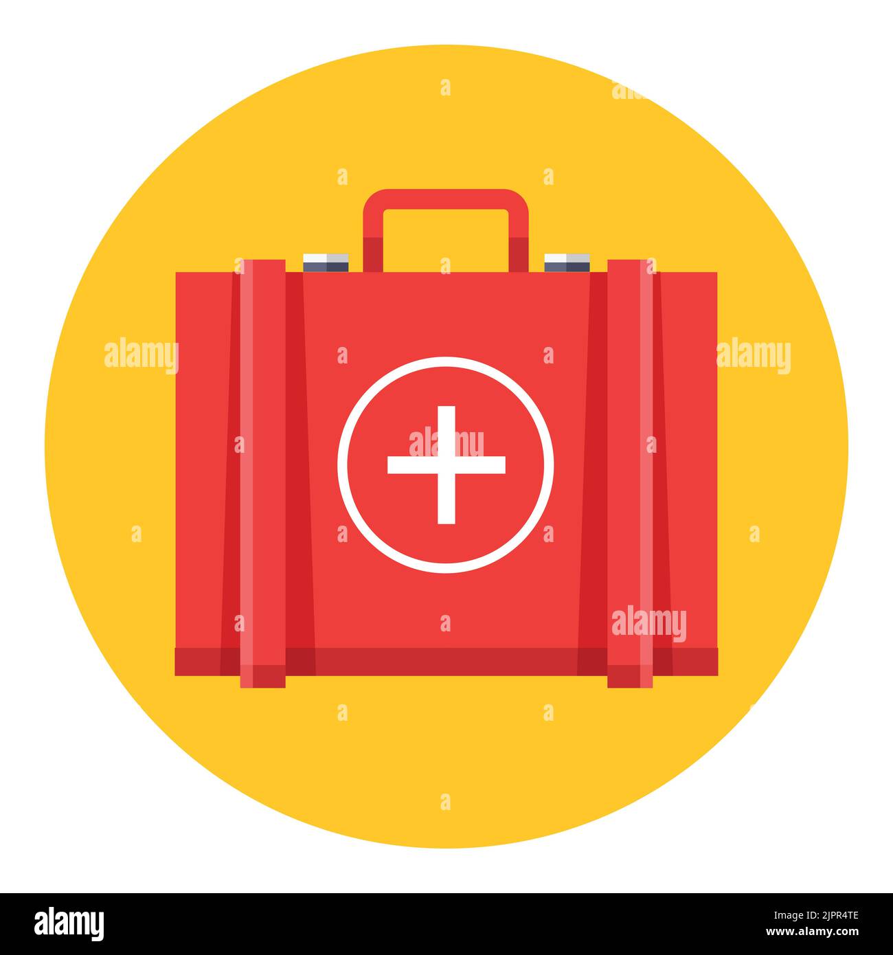 Icona del kit di pronto soccorso. Icona casella sopravvivenza. Concetto dettagliato del logo del sacchetto medico. Icona medica piatta isolato su sfondo bianco. Icona vettore Illustrazione Vettoriale