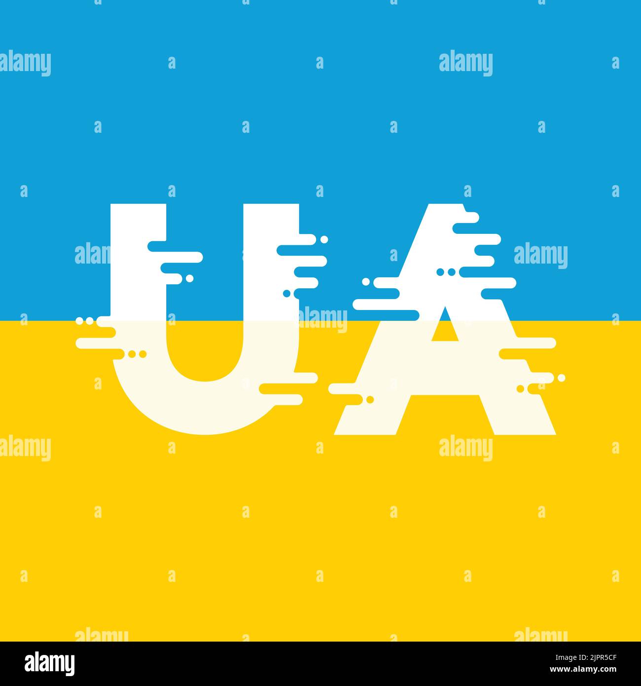 Icona del segno UA Ucraina. Il simbolo nazionale dell'Ucraina. Illustrazione vettoriale in stile di disegno piatto Illustrazione Vettoriale