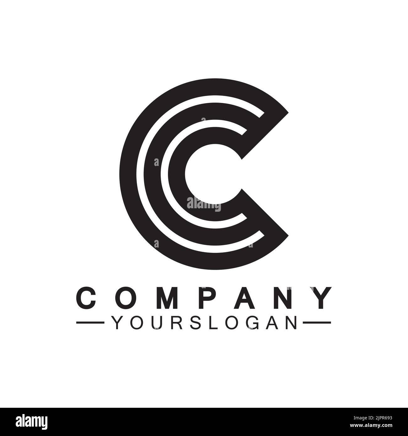 C Lettera modello Logo icona vettore design Illustrazione Vettoriale