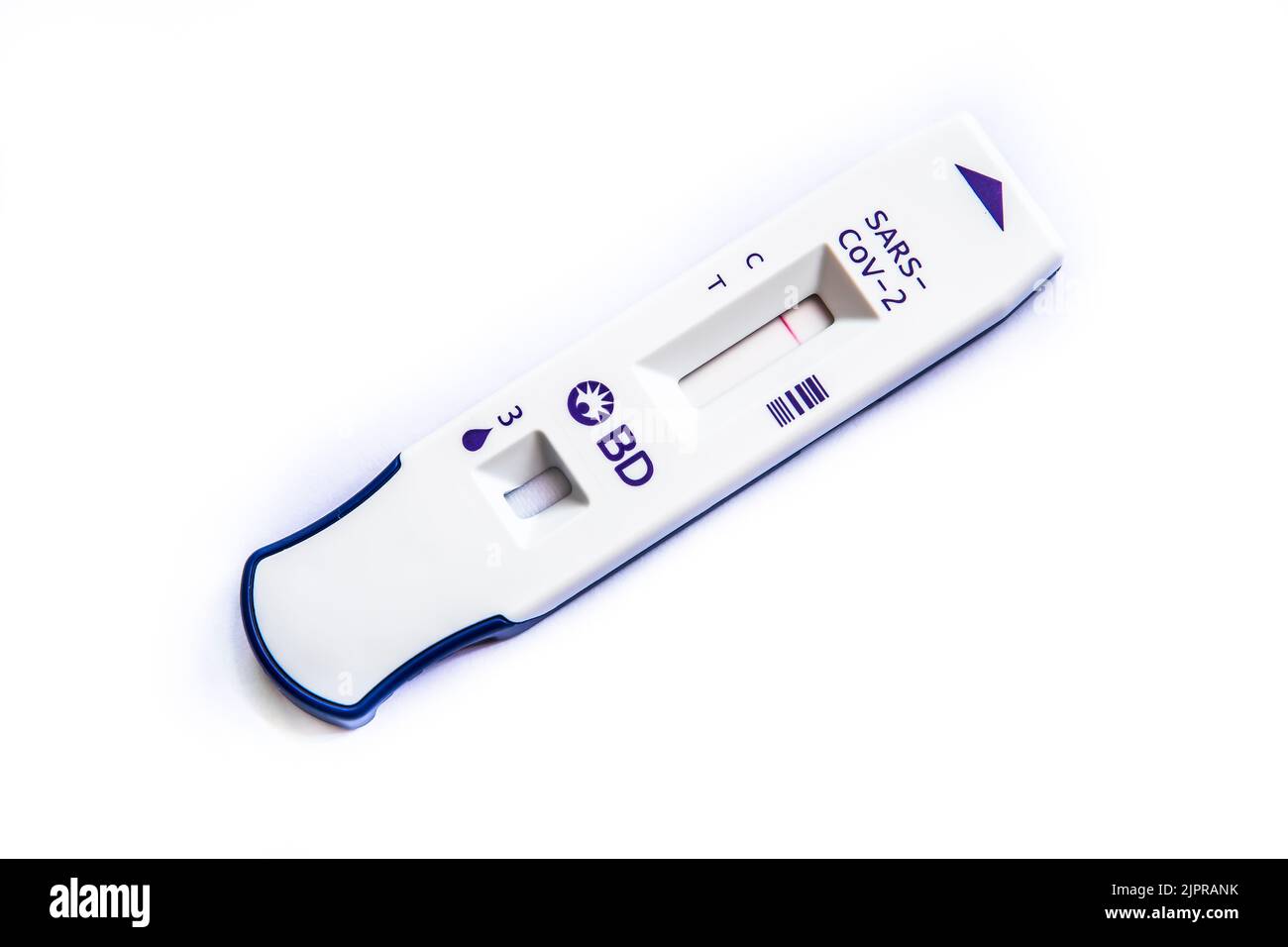 Kit di test COVID-19 ART, testato con esito negativo. Foto Stock