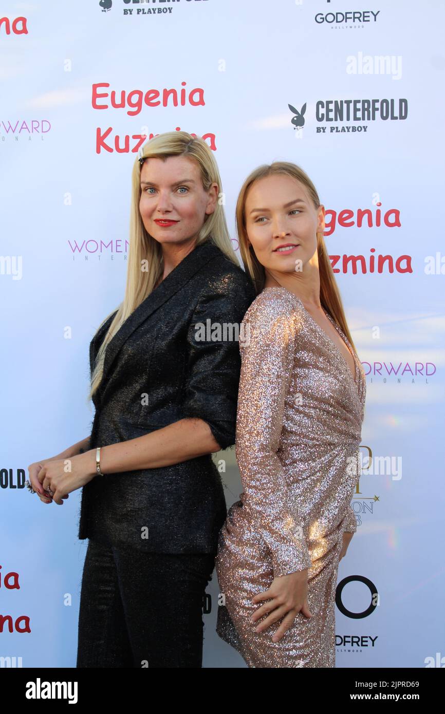 18 agosto 2022 - LOS ANGELES, CA: Partecipa agli arrivi dei tappeti rossi per il lancio di Eugenia Kuzmina Playboy presso il Godfrey Hotel il 18 agosto 2022 a Los Angeles, California. Foto: BSO Photo/The Photo Access Foto Stock