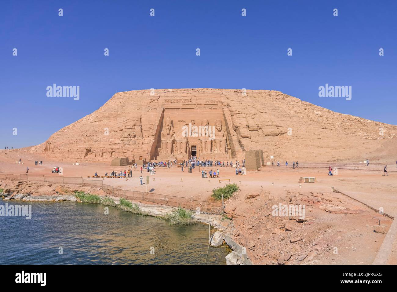 Abu Simbel Rock Temple, Lago Nasser, Egitto Foto Stock