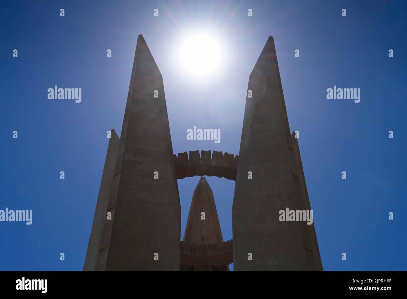 Monumento amicizia egiziano-sovietica, costruzione congiunta diga di Assuan, Assuan, Egitto Foto Stock