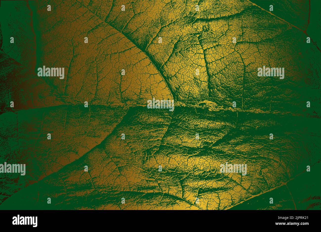 Fondo sfumato in metallo dorato e verde di lusso con motivo a foglia stressata. Illustrazione vettoriale Illustrazione Vettoriale